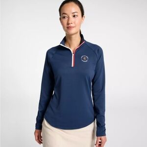 Walter Hagen Navy Long-Sleeve Quarter-Zip Performance Top